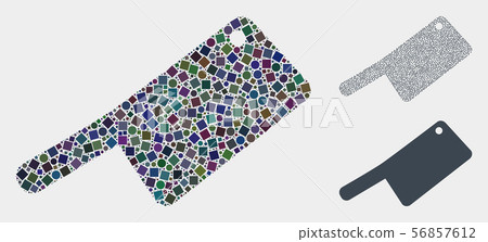 Butchery Knife Icon Mosaics of Squares and Circles 56857612