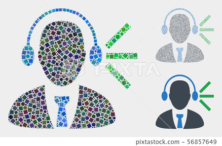Audio Operator Sound Icon Collages of Squares... - Stock Illustration ...