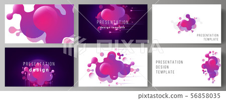 The minimalistic abstract vector illustration of the editable layout of the presentation slides The minimalistic abstract vector illustration of the editable layout of the presentation slides 56858035