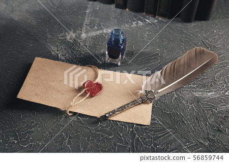 Red wax stamp on the paper document isolated. Red wax stamp on the paper document isolated. 56859744