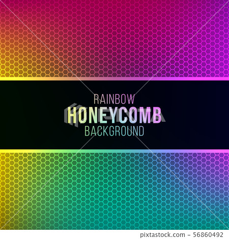 Rainbow gradient background with honeycomb pattern - Stock Illustration ...