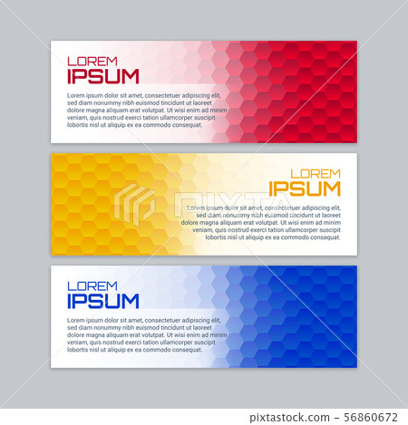 Colorful hexagonal banner set Colorful hexagonal banner set 56860672