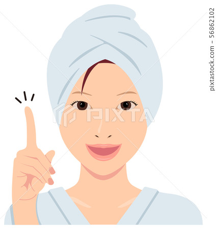 年輕的日本女人沐浴/沐浴時上身圖/這是點，想法，閃光 56862102