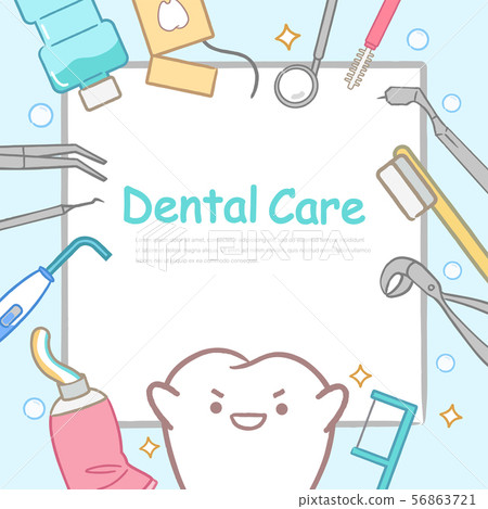 cartoon tooth and tool 56863721