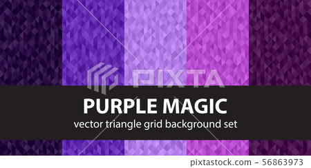Triangle pattern set Purple Magic. Vector seamless Triangle pattern set Purple Magic. Vector seamless 56863973