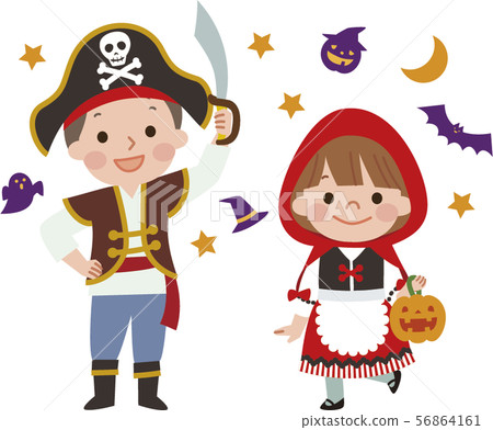 有萬聖夜服裝的孩子 56864161
