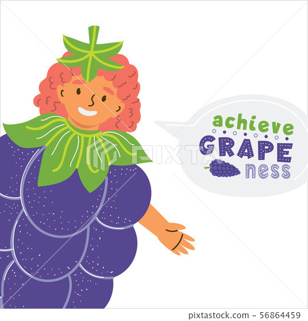 Kid in grape costume illustration 56864459