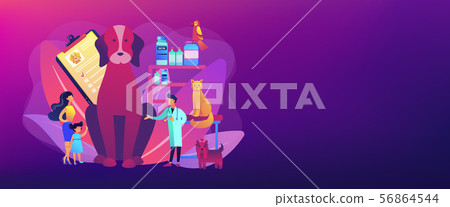 Vet Clinic Concept Banner Header Stock Illustration 56864544