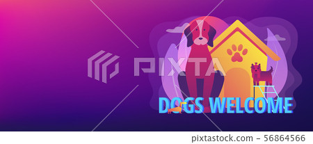 Dogs friendly place concept banner header Dogs friendly place concept banner header 56864566