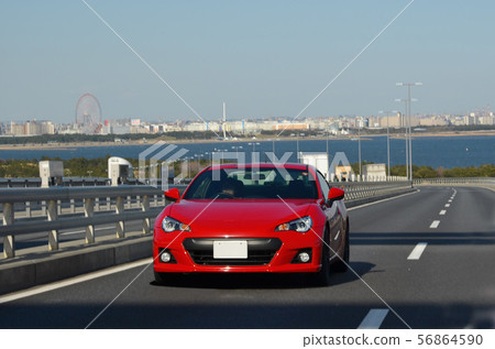 Car running sports car bridge Car running sports car bridge 56864590