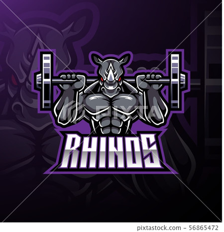 Rhino sport mascot logo design 56865472