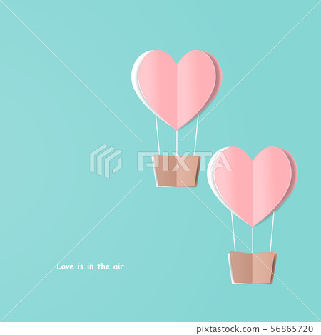Heart balloon on sweet blue background vector Heart balloon on sweet blue background vector 56865720