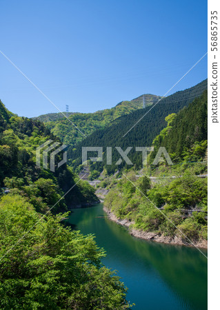 櫻花湖(秩父市)的Urayama Ohashi Urayama河景 櫻花湖(秩父市)的Urayama Ohashi Urayama河景 56865735