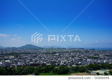 Scenery from the Hikone Castle castle tower Azuchi Castle Okishima Omi Scenery from the Hikone Castle castle tower Azuchi Castle Okishima Omi 56866046