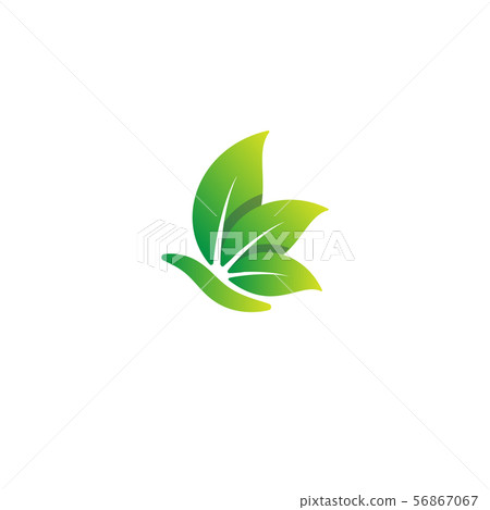 nature leaf logo design vector illustration icon - Stock Illustration ...