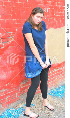 Female beauty expressions outside. 56867786