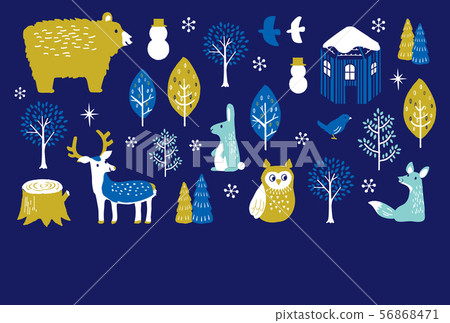 Visiting the cold winter animals 56868471