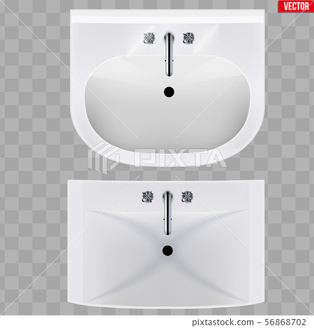 Classic white ceramic washbasins with water tap Classic white ceramic washbasins with water tap 56868702