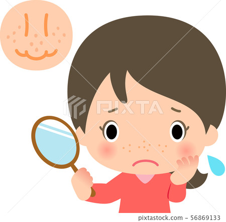 Young woman who cares about facial pores Young woman who cares about facial pores 56869133