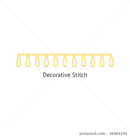 Sewing or embroidery decorative stitch seamless brush vector illustration isolated. Sewing or embroidery decorative stitch seamless brush vector illustration isolated. 56869284