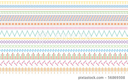 Embroidery and stitches sewing machine, seamless pattern. 56869308