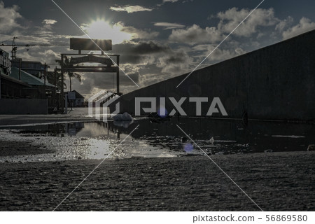 巴哈馬旅行照片素材空中射擊船海上無人機 56869580