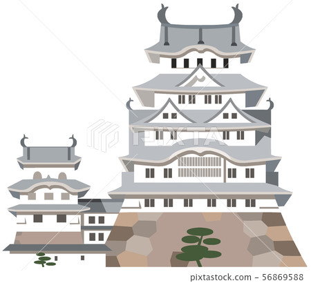 Castle tower image, sightseeing spot illustration icon Castle tower image, sightseeing spot illustration icon 56869588