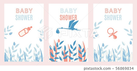 Baby Shower Invitation Simple Design Cards Set 56869834
