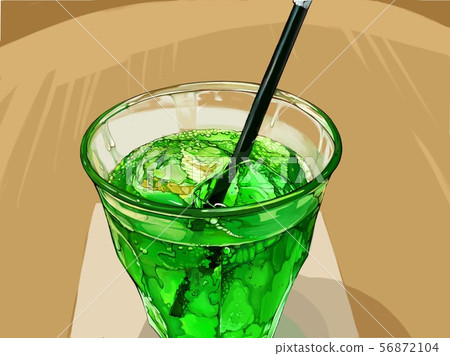 Melon soda (with background) green soda 56872104