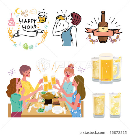 Drinking party Cheers Illustration Girls' Association 56872215
