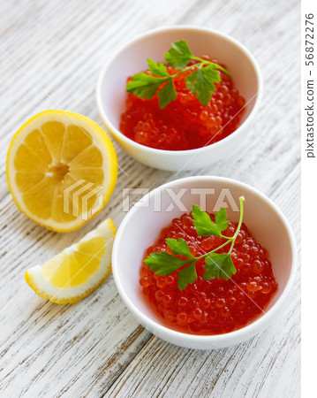 Red caviar in bowls Red caviar in bowls 56872276