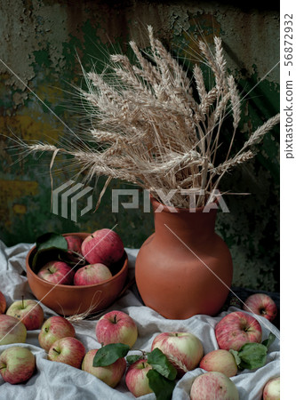 Apple and jug composition Apple and jug composition 56872932