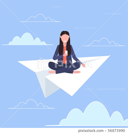 woman flying on paper airplane smiling girl using smartphone traveling digital addiction web surfing woman flying on paper airplane smiling girl using smartphone traveling digital addiction web surfing 56873990