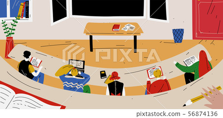 Students sit in the classroom and learn. School, lesson Students sit in the classroom and learn. School, lesson 56874136