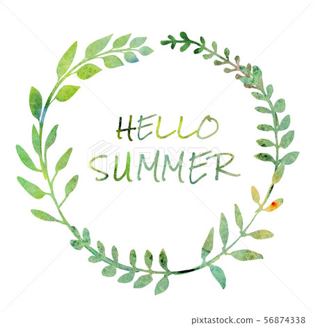 Watercolor herbal floral wreath. Watercolor herbal floral wreath. 56874338