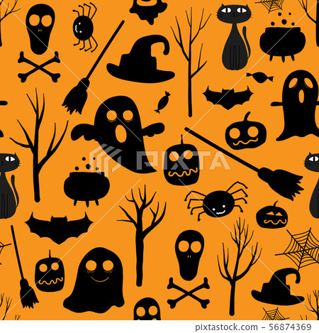 Halloween seamless pattern background. 56874369