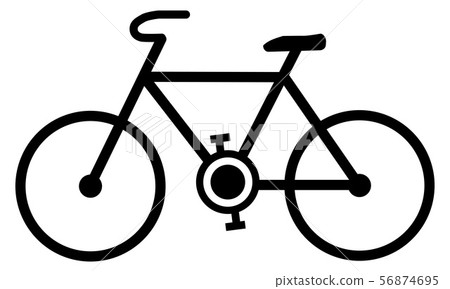 Simple bicycle icon. Black lines bike drawing on Simple bicycle icon. Black lines bike drawing on 56874695