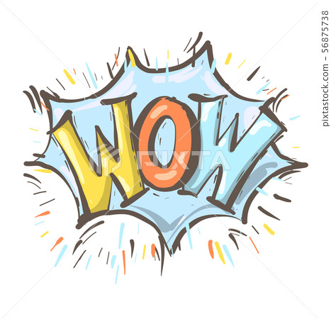 Comic speech bubble with expression text Wow.... - Stock Illustration  [56875738] - PIXTA