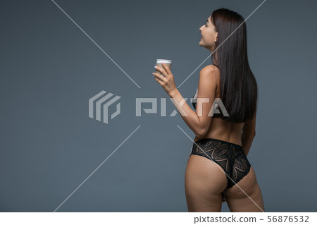 Portrait Of A Lovely Asian Woman Take Away Coffee Cup Portrait Of A Lovely Asian Woman Take Away Coffee Cup 56876532