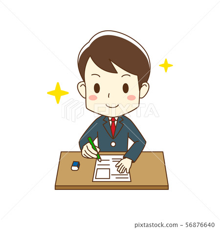 Schoolboy answering a blazer test Schoolboy answering a blazer test 56876640