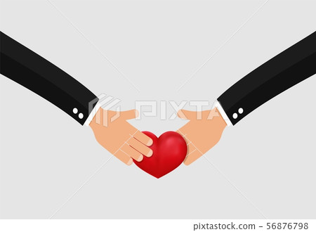 Hand giving heart . Donation concept . 56876798