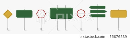 Blank road signs set . Blank road signs set . 56876889