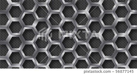 Dark industrial honeycomb background . 56877145