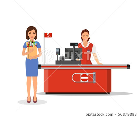 People Shopping in supermarket. 56879888