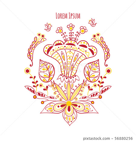 decorative card with flowers 56880256