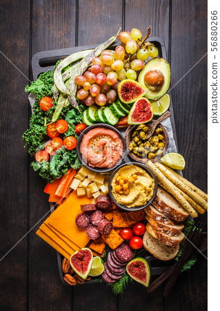 Meat and cheese appetizer platter. Meat and cheese appetizer platter. 56880266