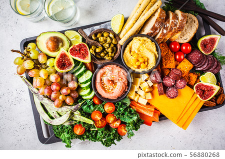 Meat and cheese appetizer platter. Meat and cheese appetizer platter. 56880268