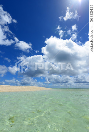Transparent and beautiful Okinawa sea and summer sky 56880435