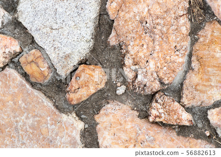 Many size of rock composite to stone wall 56882613