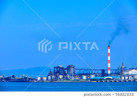 Kitakyushu Industrial Area with a view of Dokai Bay in summer Kitakyushu Industrial Area with a view of Dokai Bay in summer 56882838